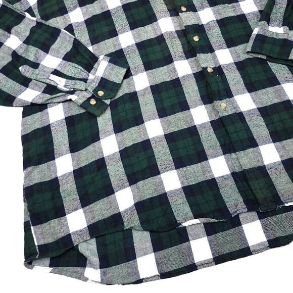 Himalaya Outfitters Long Sleeve Flannel Button Shirt Mens 4XB Big Green Plaid - Picture 3 of 7